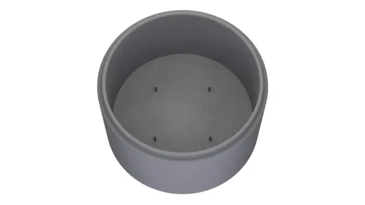 Loe Rørprodukter_SKISSE-3D_Kumbunn med forankringsbolter_G