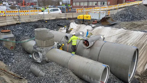 Loe Rørprodukter - VA-løsning med Fossli maskin i Trondheim