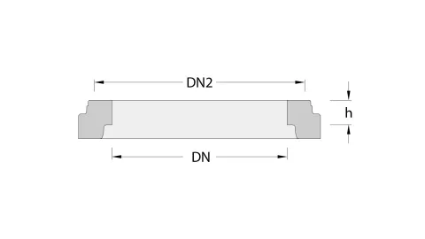 Loe Rørprodukter_Skisse-2D_Overgangsplate