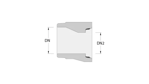 Loe Rørprodukter_Skisse-2D_ig Overgangsrør-Mufferør