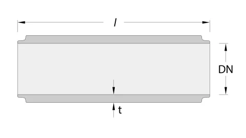 Loe Rørprodukter_Skisse-2D_ig Spissvender-Falsrør