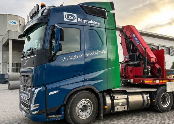 Loe Rørprodukter - fossilfri transport til byggeplass