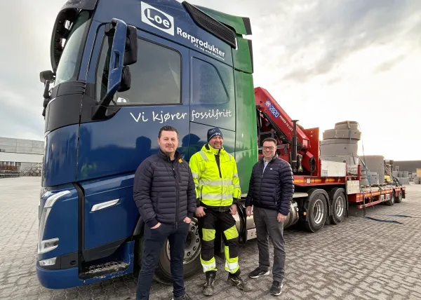 Loe Rørprodukter - fossilfri transport til byggeplass