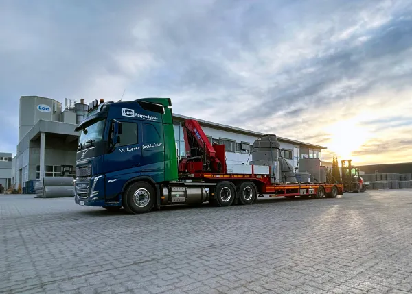 Loe Rørprodukter - fossilfri transport til byggeplass